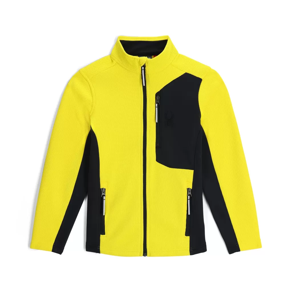 Kids Spyder Boys Bandit Full Zip - Acid Yellow