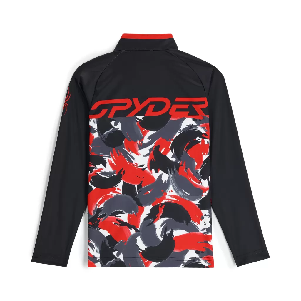 Kids Spyder Boys Camo Half Zip - Red