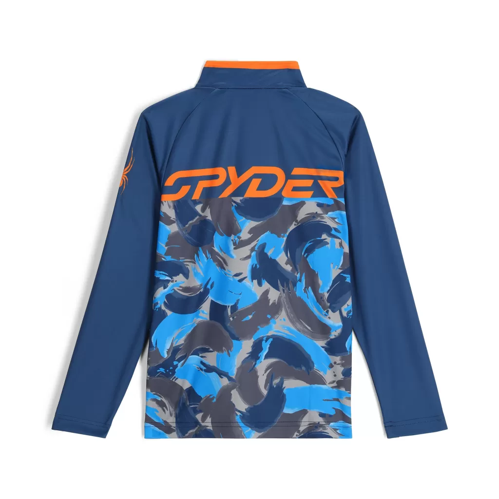 Kids Spyder Boys Camo Half Zip - True Navy