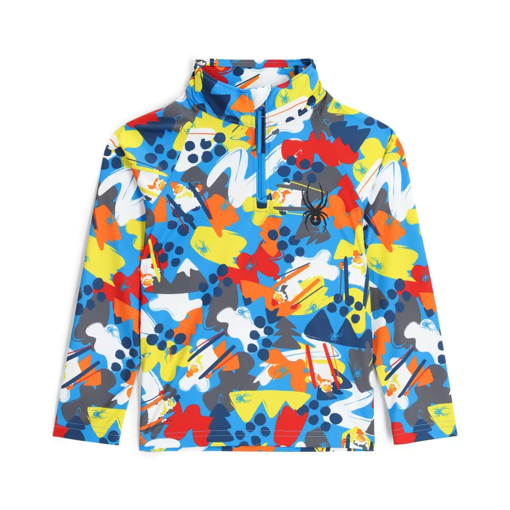 Kids Spyder Little Boys Glacial Half Zip - Yeti Camo Aether Blue