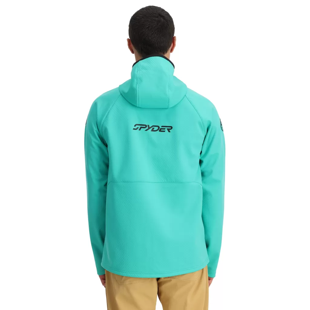 Spyder Mens Gridweb ShellFleece™ Hoodie - Teal Green