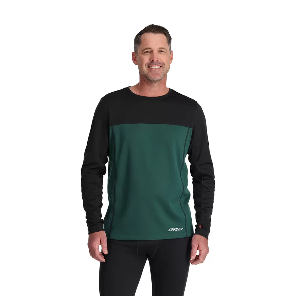 Spyder Mens Stretch Charger Crew - Cypress Green