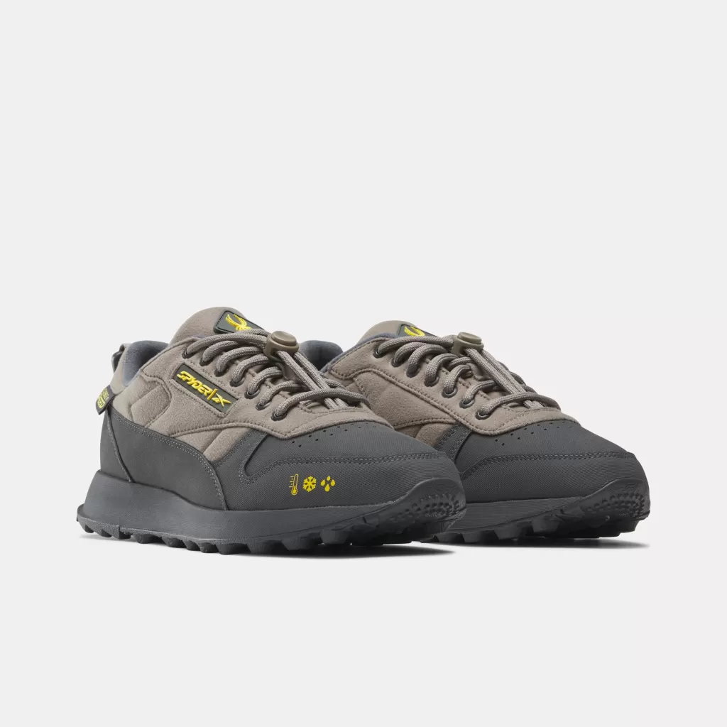 Women Spyder Unisex X Reebok Classic Leather Trail Shoes - Grey