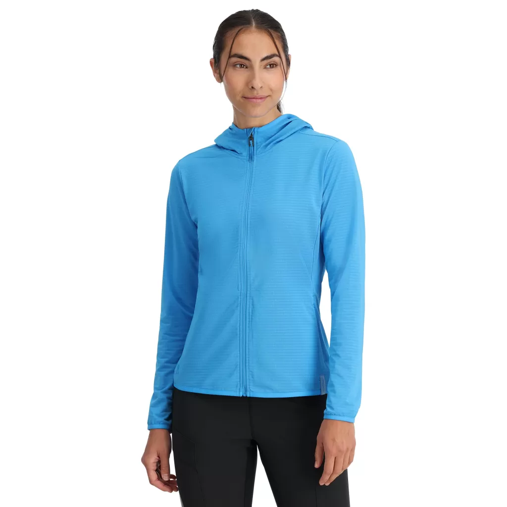 Women Spyder Womens Gridweb Hoodie - Aether Blue