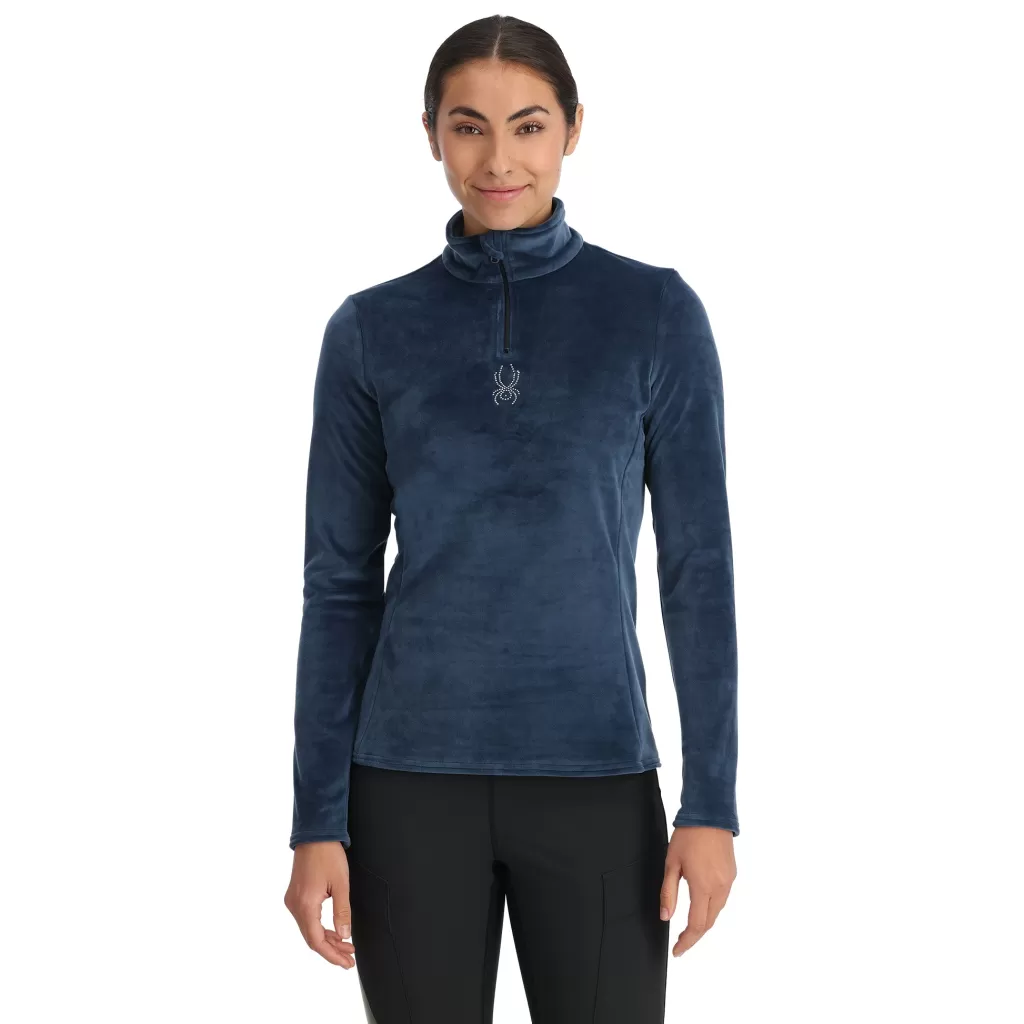 Women Spyder Womens Shimmer Bug Half Zip - True Navy