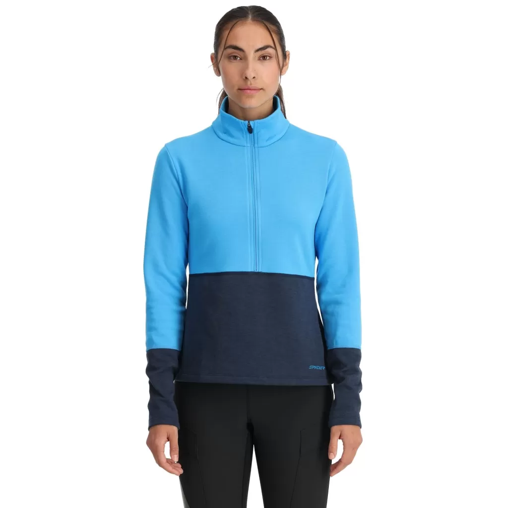 Women Spyder Womens Speed Fleece Half Zip - Aether Blue