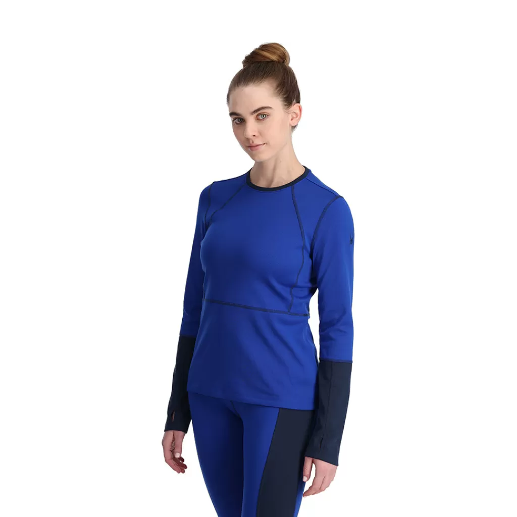 Women Spyder Womens Stretch Charger Crew - Electric Blue